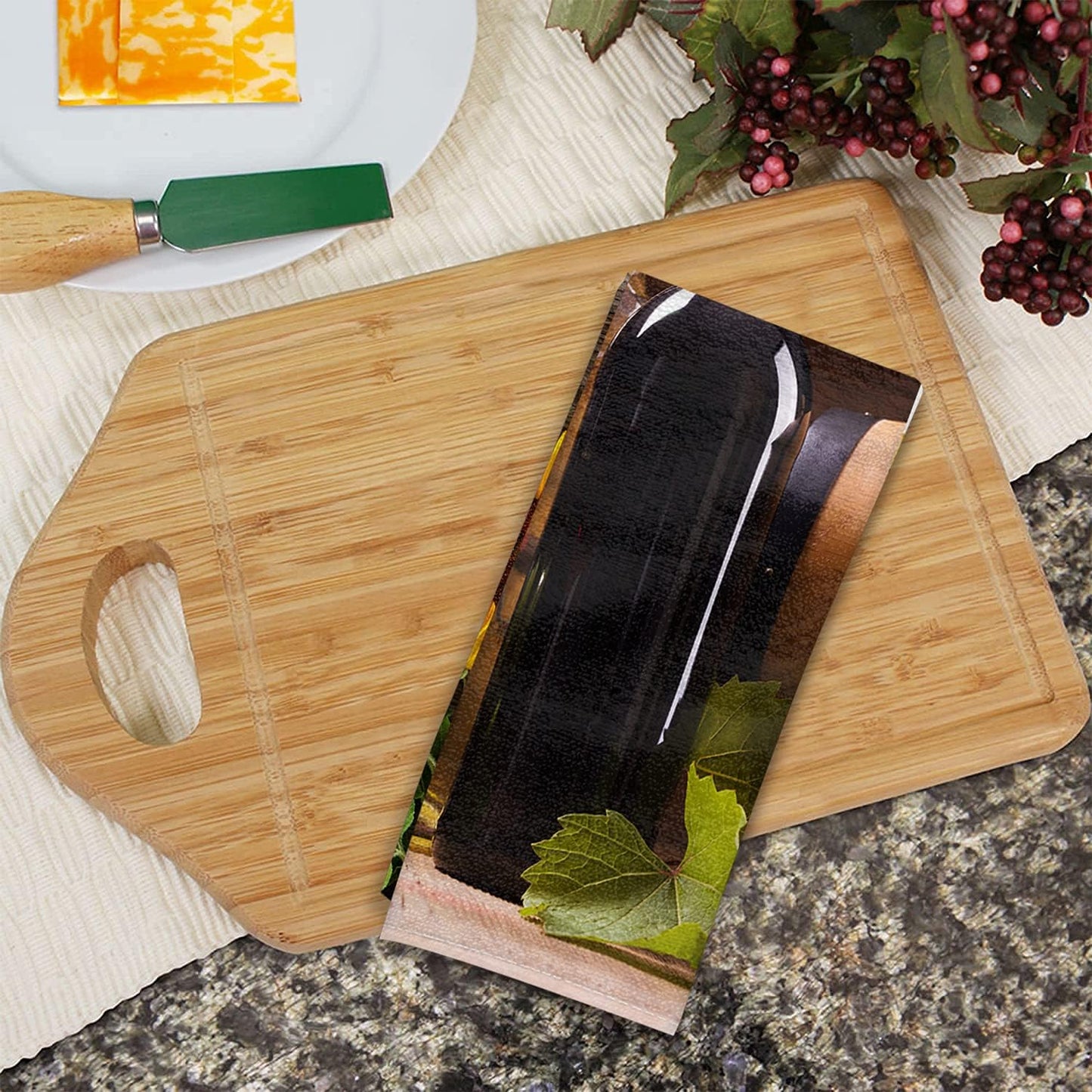 Kitchen Cleaning Cloth Kitchen Cleaning Towels Kitchen Dish Cloths Soft Kitchen Hand Towels Super Absorbent Bar Towels for Kitchen 11.8X11.8 in 3Pack - Grape Wine