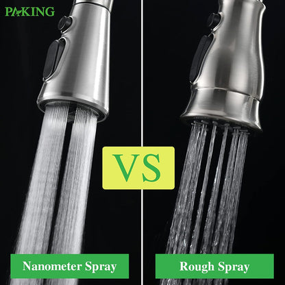 Kitchen Faucets, Kitchen Sink Faucet with Splash-Proof Sprayer, Sink Faucet, Pull down Faucets,Brushed Nickel PB1028