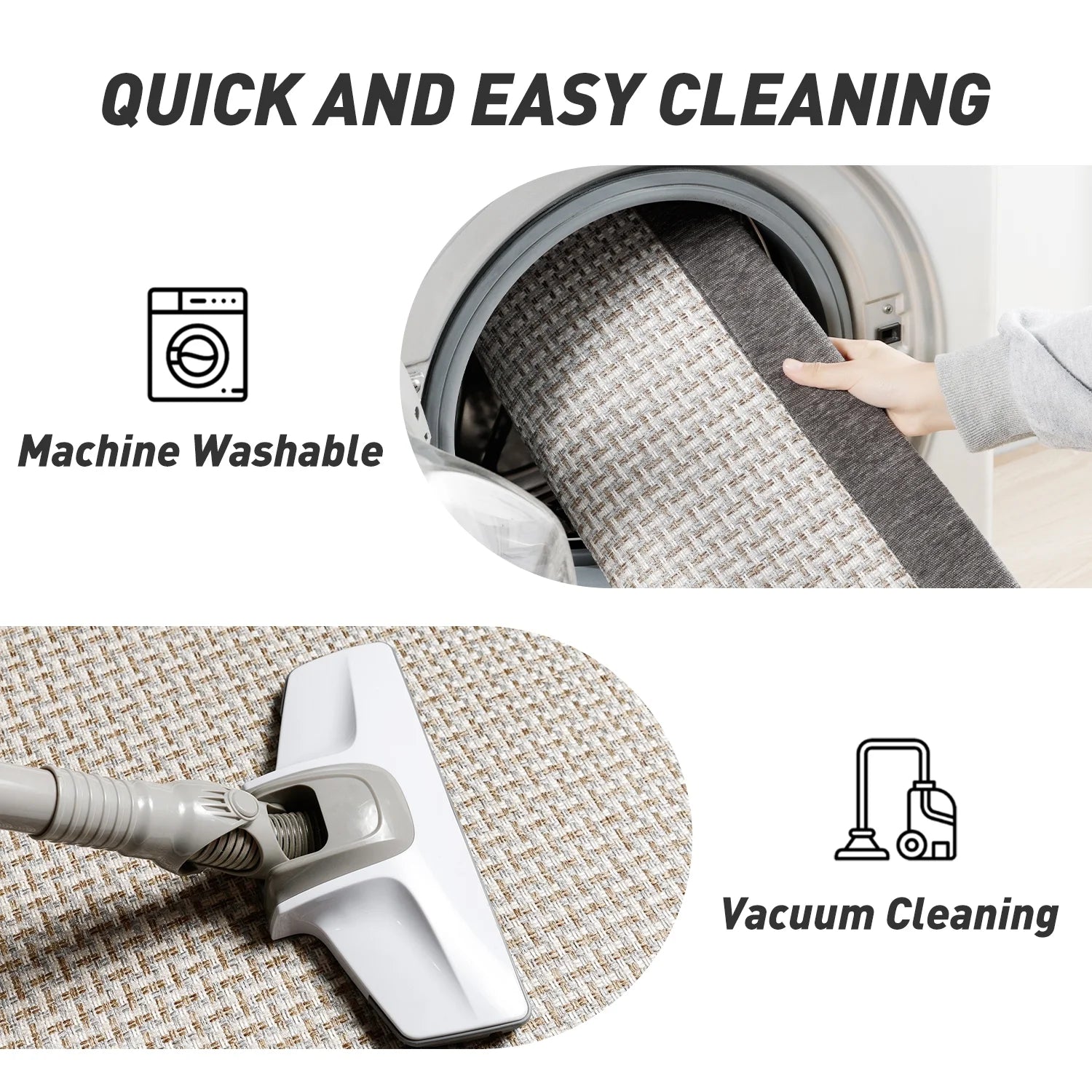 Kitchen Mat 23.6"X39.4" Kitchen Rugs Non-Skid Twill Kitchen Floor Mats Washable Small Throw Rug for in Front of Sink Gray Brown