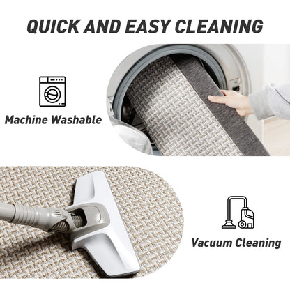 Kitchen Mat 23.6"X39.4" Kitchen Rugs Non-Skid Twill Kitchen Floor Mats Washable Small Throw Rug for in Front of Sink Gray Brown