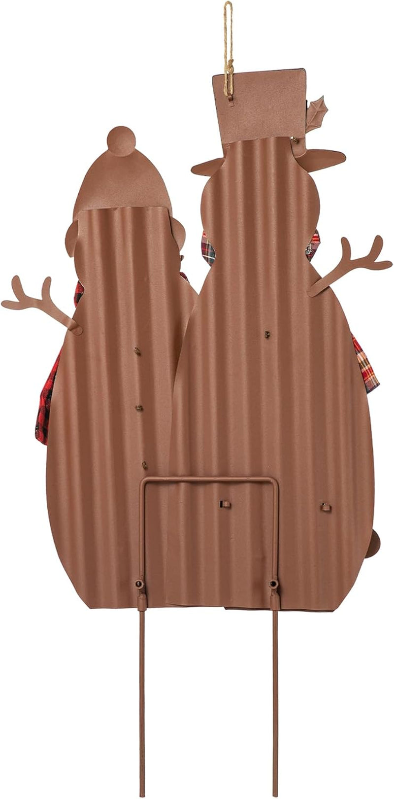 30" H Metal Christmas Snowman Family Yard Stake, Holiday Decorations Outdoor Standing Hanging Display, Xmas Holiday Wall Ornament for Lawn Outdoor Holiday Decoration