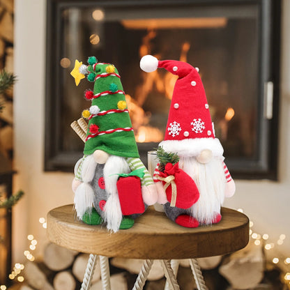 2Pc Christmas Gnomes Plush Decorations - Christmas Ornaments - Swedish Tomte Handmade Gnome Gift, Holiday Home Decor 12.2 Inch