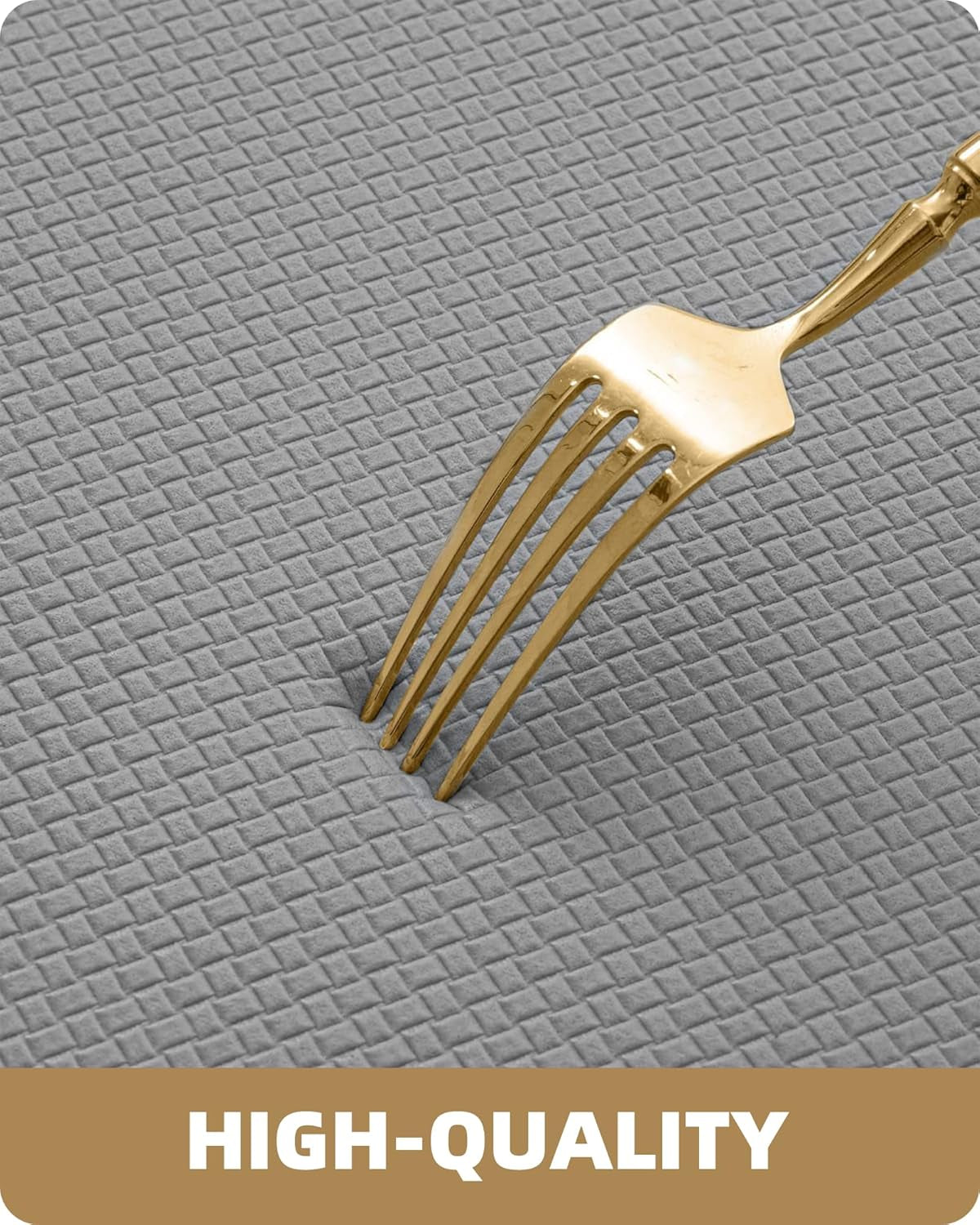 anti Fatigue Cushion Padded Kitchen Mat for Floor - 17X29+17X59,Easy Clean, Waterproof & Oil Proof, anti Slip, Foam Rubber Runner Rug for Front Sink Comfort Standing, Grey Set of 2