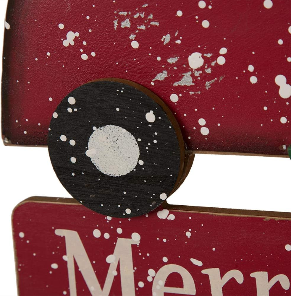 Rustic Wooden Metal Christmas Truck Yard Stake Lawn Garden Standing Sign Lawn Patio Wall Decor, Metal Truck