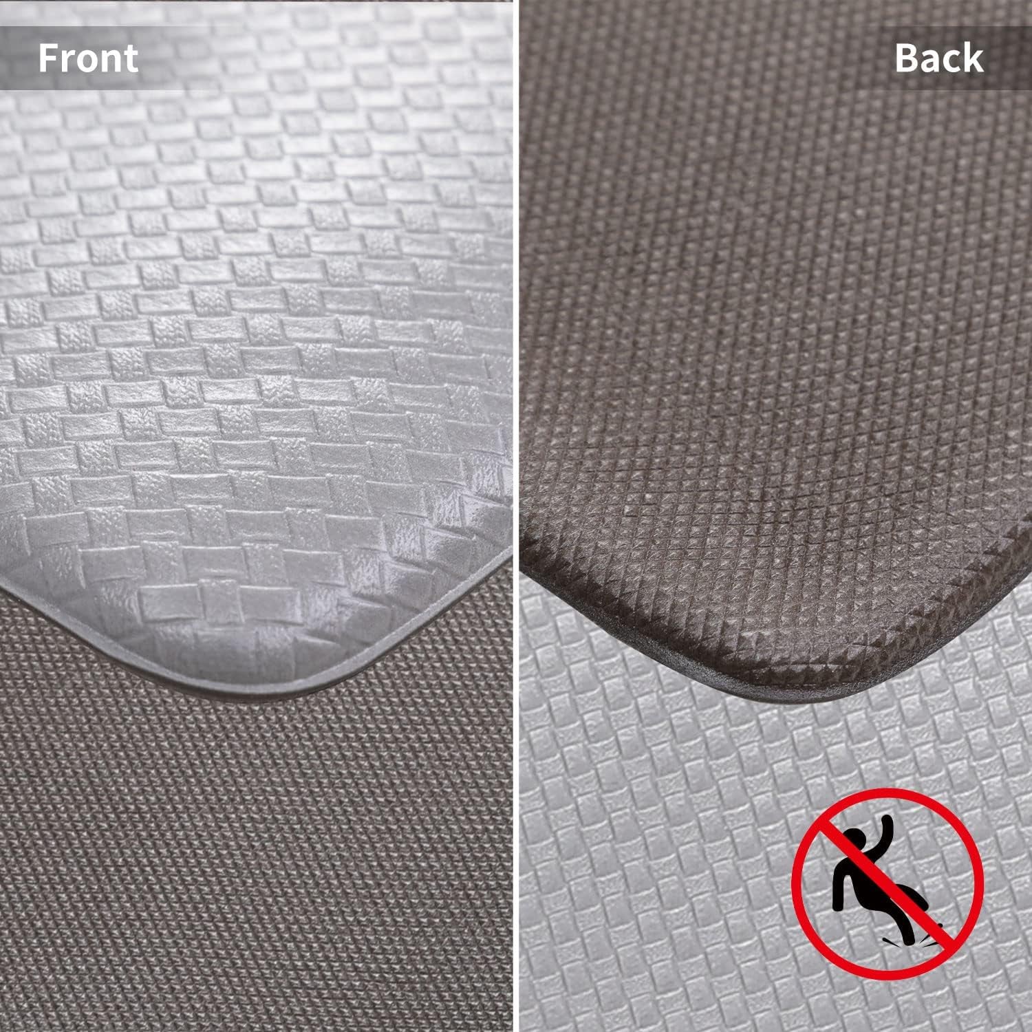 Kitchen Mat Enterway Floor Mat Housework Cushioned anti Fatigue Kitchen Rugs Standing Kitchen Decor Washing Room New Waterproof Non Skid Washable Rubber Sink Bottom Foam 17.3X29.5In(Gray)