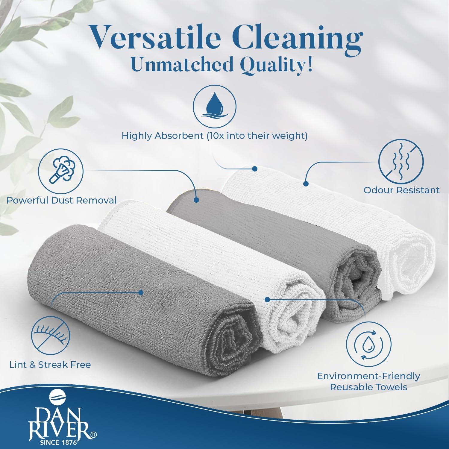 24-Pack Microfiber Towels – Ultra Absorbent, Lint Free Cloth & Streak-Free for Home, Car & Kitchen - Must-Have Cleaning Essentials - 12" X 12" - Gray White