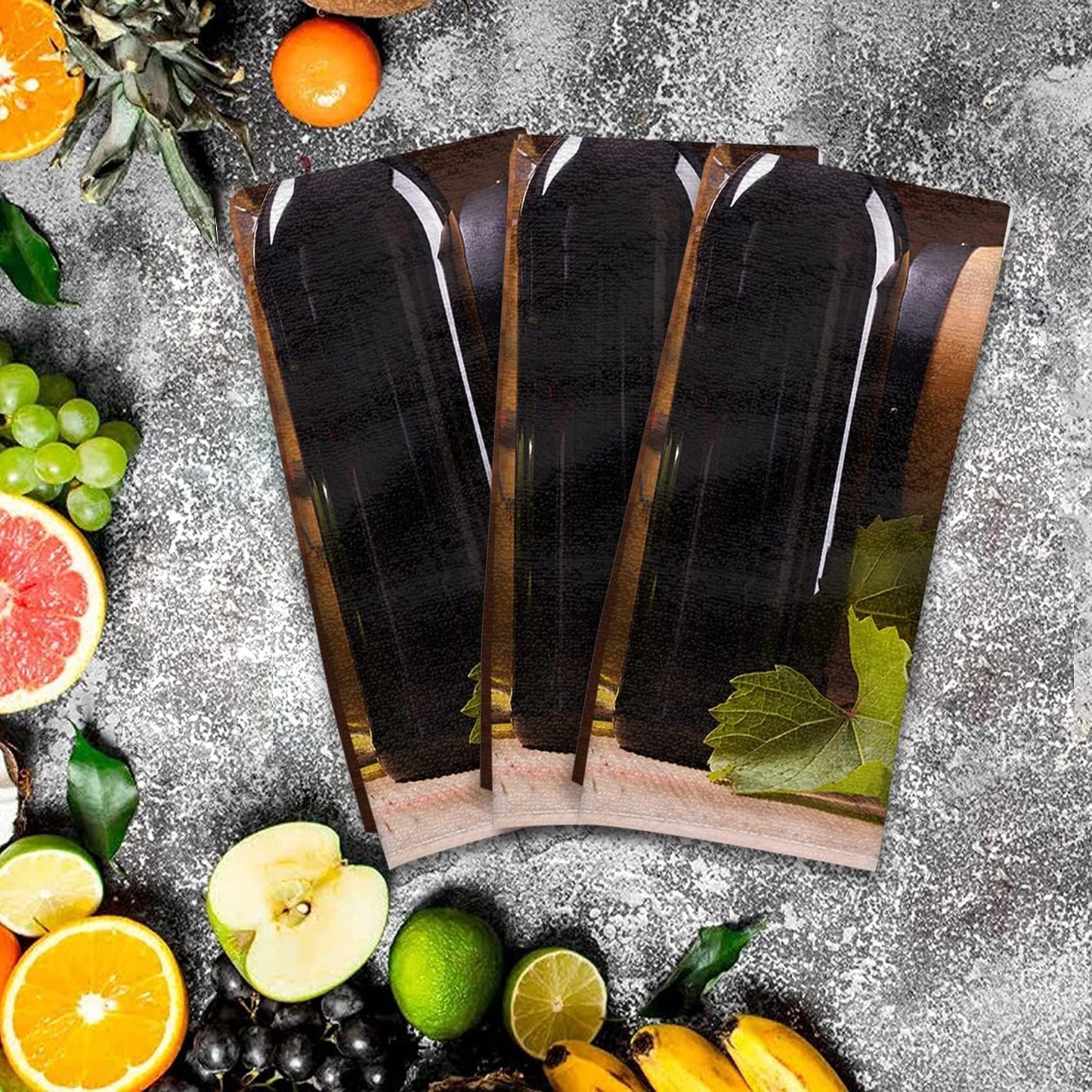 Kitchen Cleaning Cloth Kitchen Cleaning Towels Kitchen Dish Cloths Soft Kitchen Hand Towels Super Absorbent Bar Towels for Kitchen 11.8X11.8 in 3Pack - Grape Wine