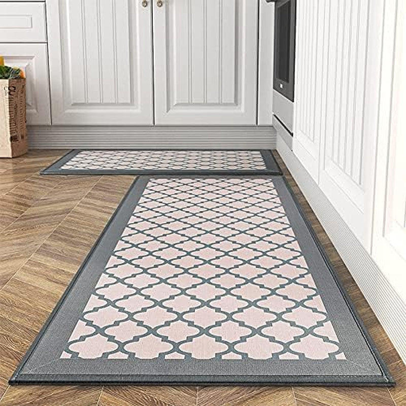 Kitchen Mat [1 PCS] Cushioned Anti-Fatigue Kitchen Rug，Non-Skid Waterproof Kitchen Mats and Rugs Ergonomic Comfort Standing Mat for Kitchen, Floor Home(Grey, 17.3'X 59')
