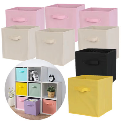 Collapsible Cube Storage Bin Non Woven Fabric Storage Box Home Supplies , Kid Toy Storage Organizer Cabinet Drawer Organization