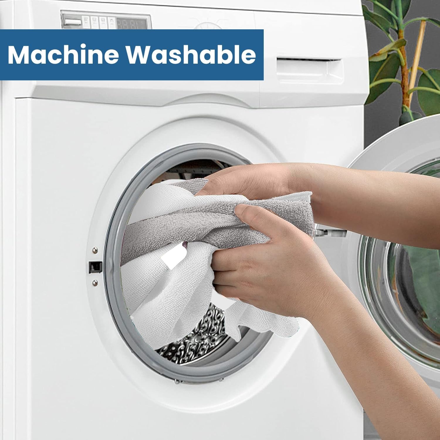 24-Pack Microfiber Towels – Ultra Absorbent, Lint Free Cloth & Streak-Free for Home, Car & Kitchen - Must-Have Cleaning Essentials - 12" X 12" - Gray White