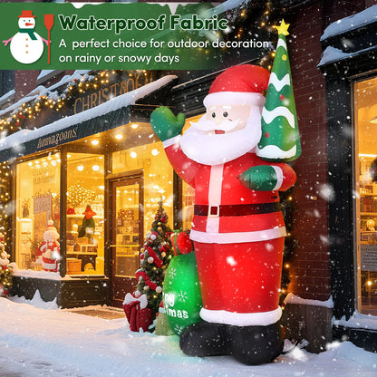 8FT Christmas Inflatable Outdoor Decoration, Santa Christmas Inflatable with Build-In Leds for Xmas Party Outdoor Yard Garden Lawn Winter Decor