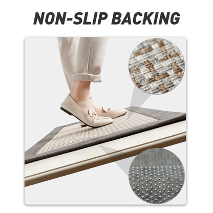 Kitchen Mat 23.6"X39.4" Kitchen Rugs Non-Skid Twill Kitchen Floor Mats Washable Small Throw Rug for in Front of Sink Gray Brown