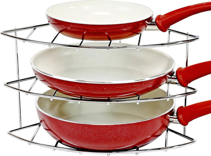 3-Tier Counter and Cabinet Corner Shelf Organizer, Chrome