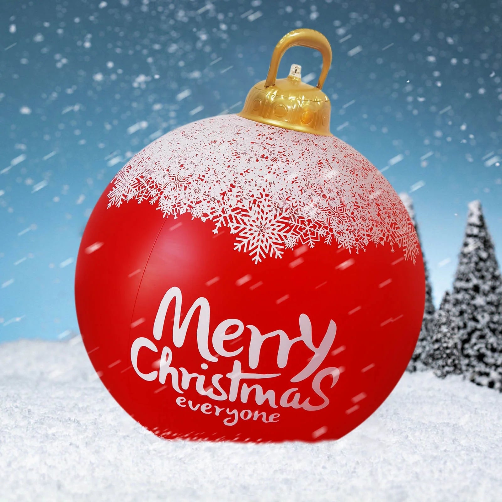 2024 Christmas Decoration Bell Ball 24Inch Outdoor Christmas Inflatable Decorated Ball Pvc Inflatable Christmas Ball Christmas Tree Decorations