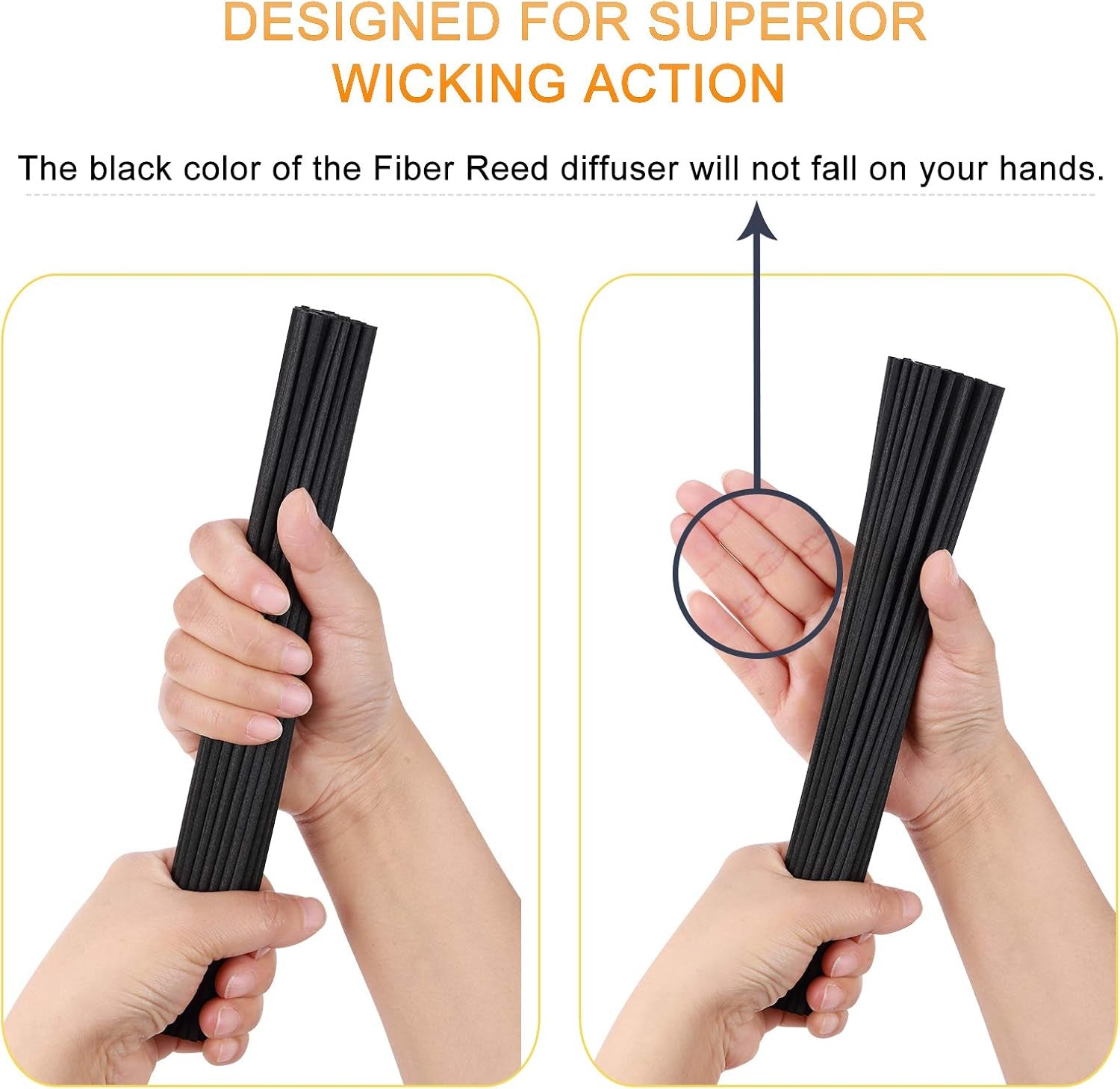 70 Pieces Fiber Reed Diffuser Replacement Refill Sticks, Diffuser Refills, Spa, Aromatherapy (12" X 3Mm, Black)