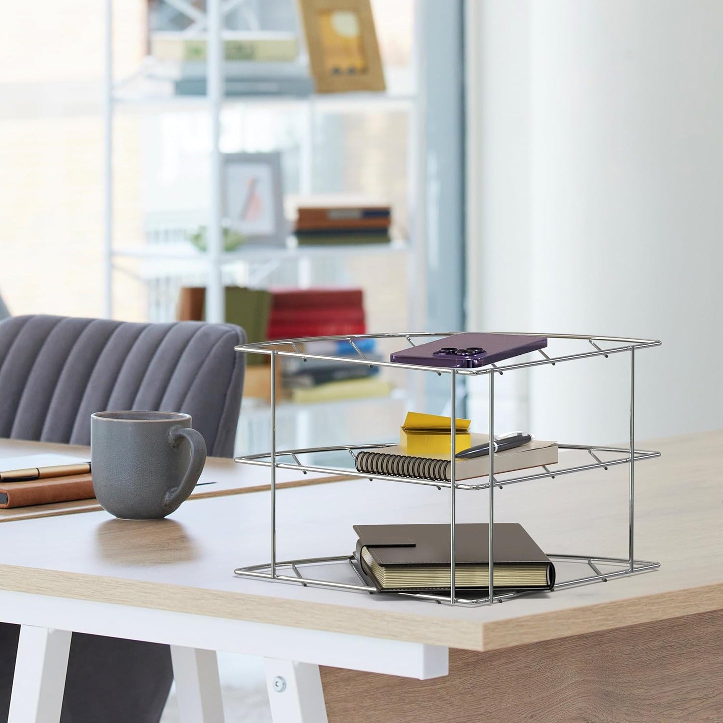 3-Tier Counter and Cabinet Corner Shelf Organizer, Chrome