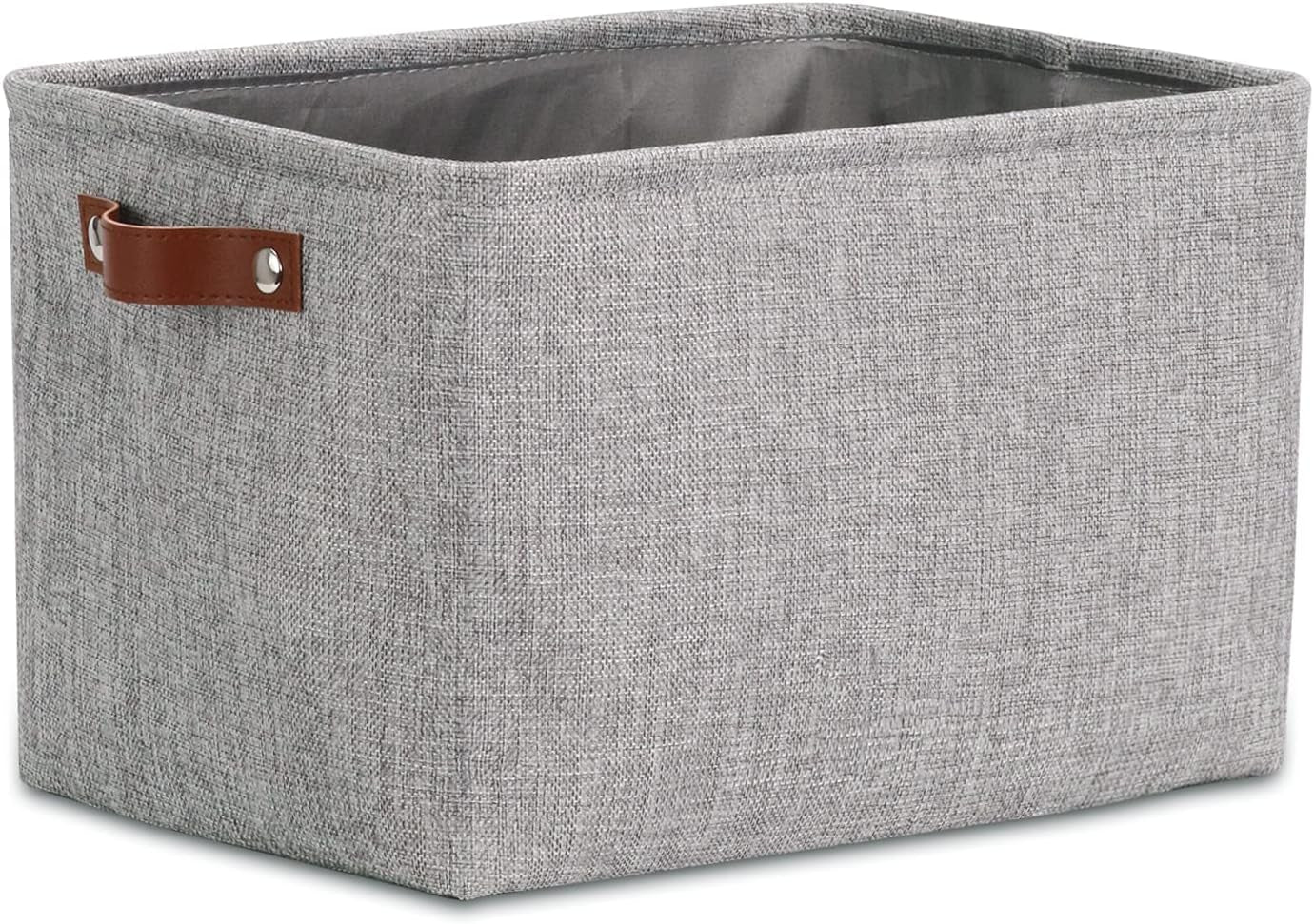 Fabric Storage Basket for Shelves/Closets, Collapsible Rectangle Basket for Organizing Clothes, Toys, Towels, Books, Laundry, Nursery, Dog Toy Basket Empty (Gray)