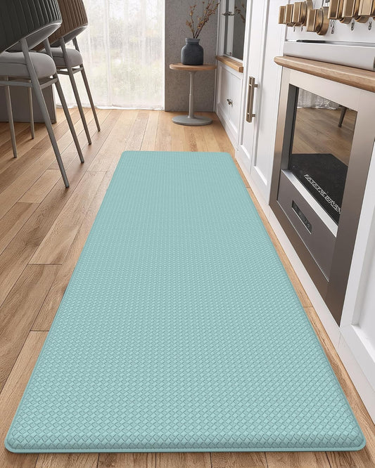 anti Fatigue Cushion Kitchen Mat for Floor -17"X59",Easy Clean, Water & Oil Proof, anti Slip, Foam Rubber Runner Rug for Front Sink Comfort Standing,Teal