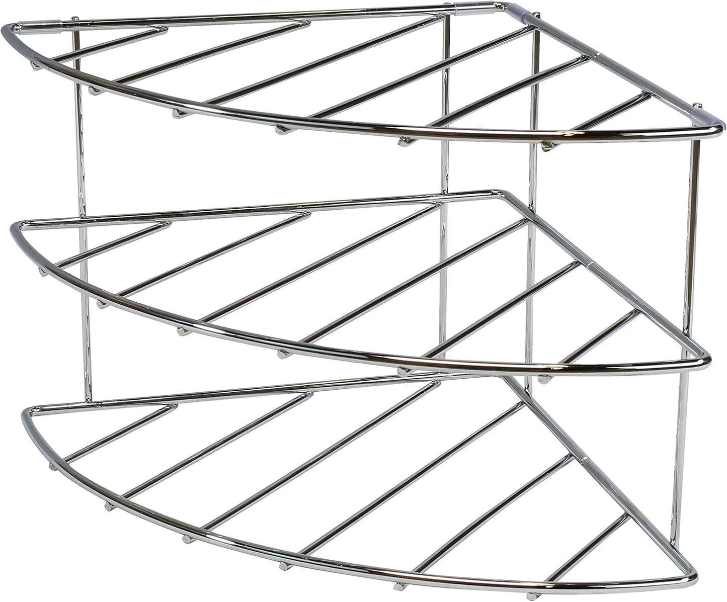 3-Tier Counter and Cabinet Corner Shelf Organizer, Chrome