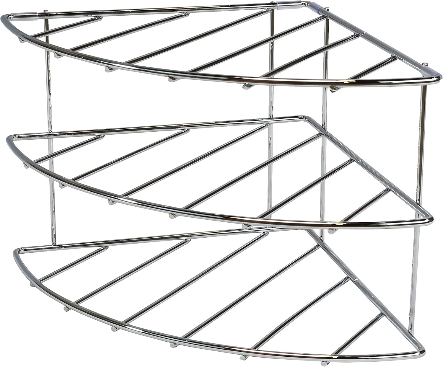 3-Tier Counter and Cabinet Corner Shelf Organizer, Chrome