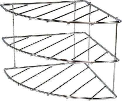 3-Tier Counter and Cabinet Corner Shelf Organizer, Chrome