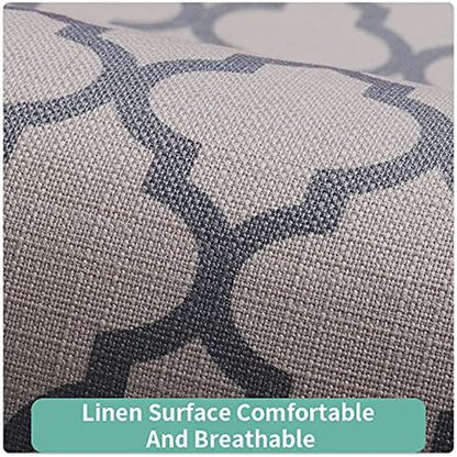 Kitchen Mat [1 PCS] Cushioned Anti-Fatigue Kitchen Rug，Non-Skid Waterproof Kitchen Mats and Rugs Ergonomic Comfort Standing Mat for Kitchen, Floor Home(Grey, 17.3'X 59')