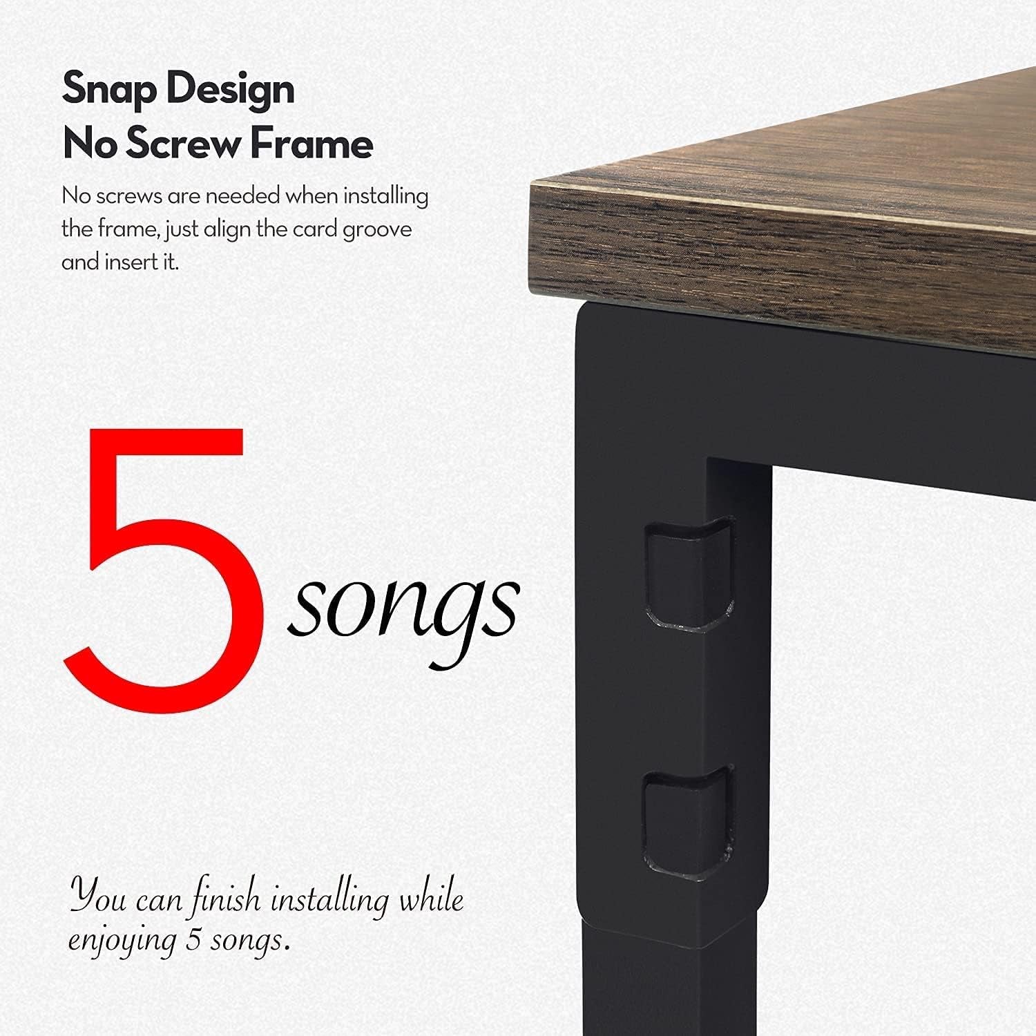 L Shaped Desk 65 Inch No Screw Quick Lock Computer Desk with Storage Basket Gaming Corner Writing Workstation Table with Shelf for Home Office Easy to Assemble, Walnut