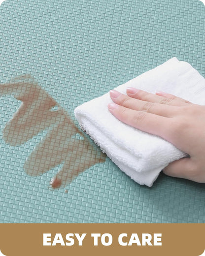 anti Fatigue Cushion Padded Kitchen Mat for Floor - 17X29+17X59,Easy Clean, Waterproof & Oil Proof, anti Slip, Foam Rubber Runner Rug for Front Sink Comfort Standing, Teal Set of 2
