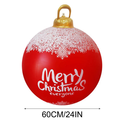 2024 Christmas Decoration Bell Ball 24Inch Outdoor Christmas Inflatable Decorated Ball Pvc Inflatable Christmas Ball Christmas Tree Decorations