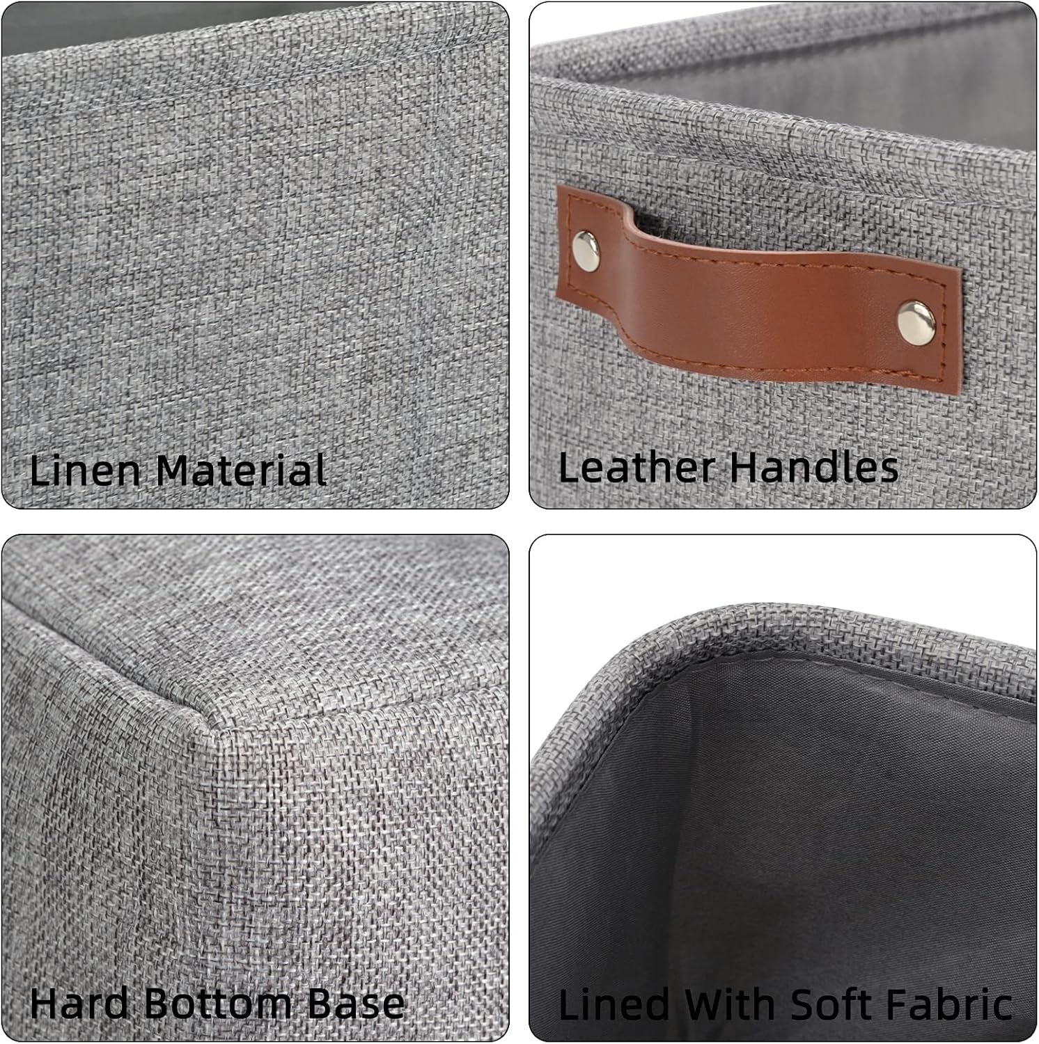 Fabric Storage Basket for Shelves/Closets, Collapsible Rectangle Basket for Organizing Clothes, Toys, Towels, Books, Laundry, Nursery, Dog Toy Basket Empty (Gray)