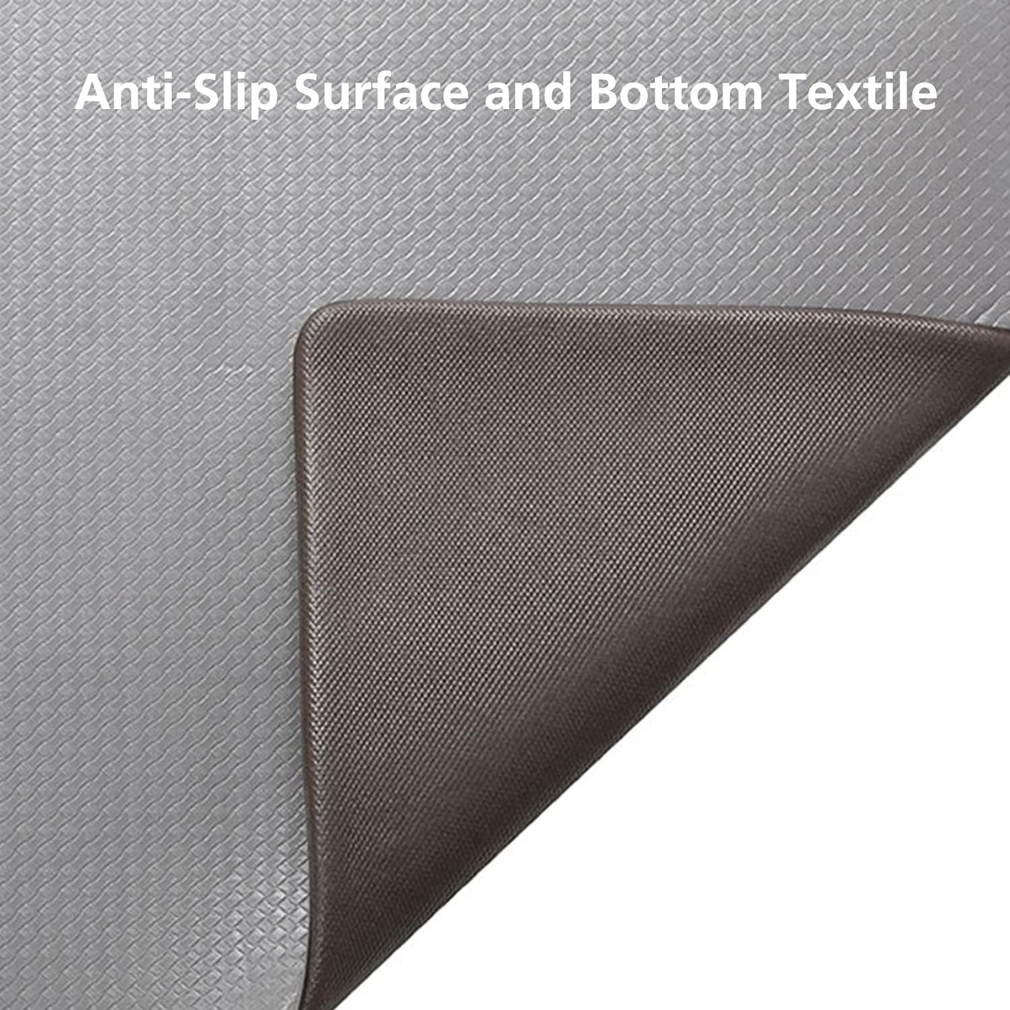 Kitchen Mat Enterway Floor Mat Housework Cushioned anti Fatigue Kitchen Rugs Standing Kitchen Decor Washing Room New Waterproof Non Skid Washable Rubber Sink Bottom Foam 17.3X29.5In(Gray)