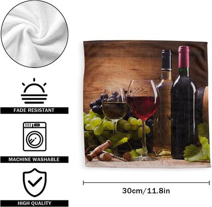 Kitchen Cleaning Cloth Kitchen Cleaning Towels Kitchen Dish Cloths Soft Kitchen Hand Towels Super Absorbent Bar Towels for Kitchen 11.8X11.8 in 3Pack - Grape Wine