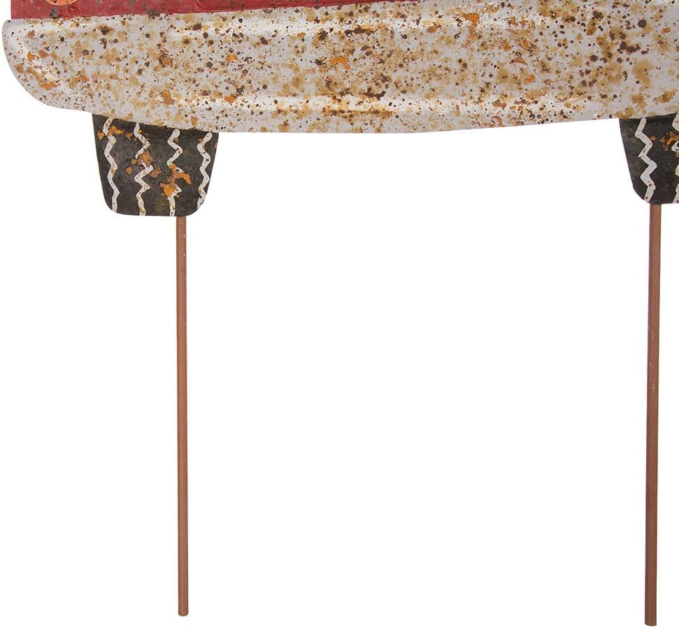 Rustic Metal Christmas Truck Yard Stake Lawn Garden Standing Sign Lawn Patio Wall Decor, Wood Truck