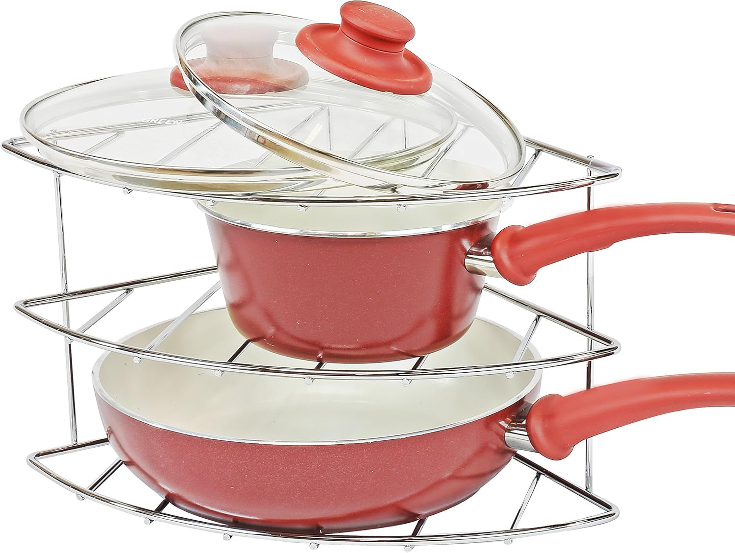 3-Tier Counter and Cabinet Corner Shelf Organizer, Chrome