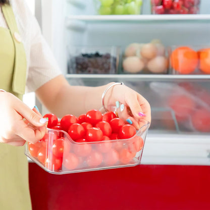 Set of 11 Transparent Plastic Refrigerator Organizer Bins with Handles - Pantry, Freezer, Cabinet Organization