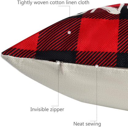 Gnome Christmas Pillow Covers 18X18 Set of 4, Christmas Decorations Pillow Cases Decorative Throw Pillow Covers, Pillowcase Xmas Decoration