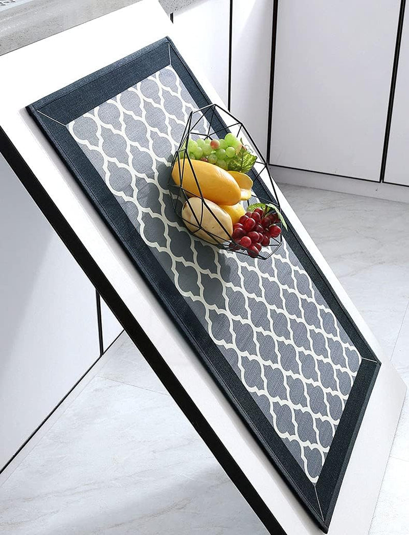 Kitchen Mat [1 PCS] Cushioned Anti-Fatigue Kitchen Rug，Non-Skid Waterproof Kitchen Mats and Rugs Ergonomic Comfort Standing Mat for Kitchen, Floor Home(Grey, 17.3'X 59')