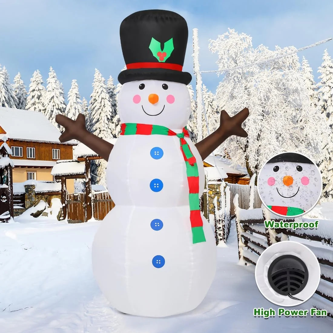 Christmas Inflatables 6 FT Blow up Snowman Inflatables, Snowman Blowups Inflatable Snowman with LED Lights, Outdoor Christmas Inflatable Clearance Snowman Inflatable for Xmas Holiday Party