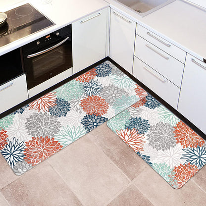 Dahlia Kitchen Rugs and Mats Set of 2, anti Fatigue Floor Mat, Waterproof PVC Leather Non Slip Kitchen Floor Mats,Comfort Doormat Standing Running Mats Area Rugs Carpet Decor for Kitchen